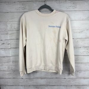 Summer Fridays "Live everyday like a summer friday" White/Blue Crewneck